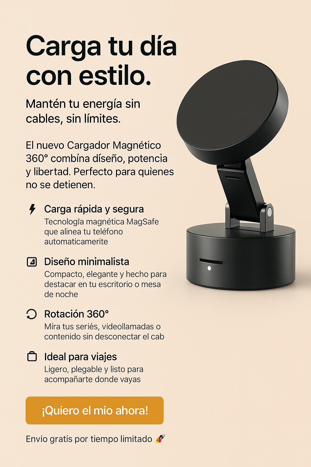 El nuevo Cargador Magnético 360° super power