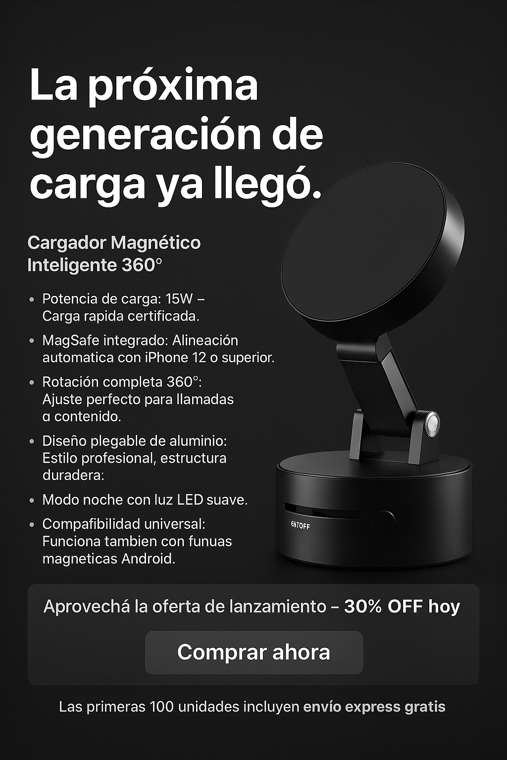 El nuevo Cargador Magnético 360° super power