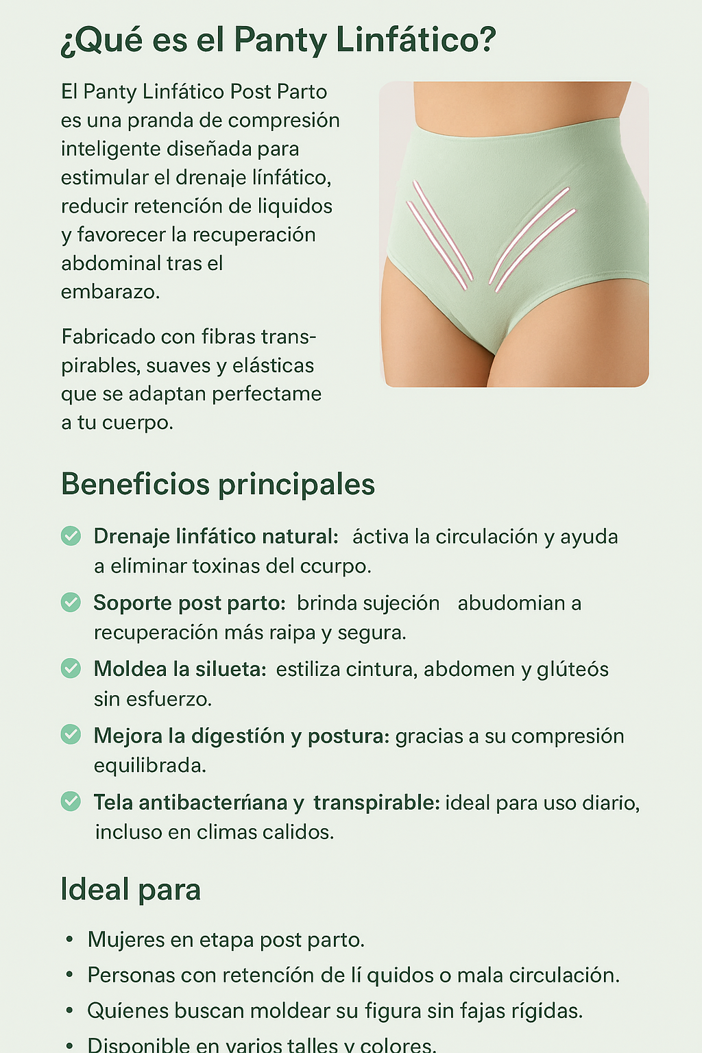 Panty Linfático– Tecnología de compresión que transforma tu figura y tu salud