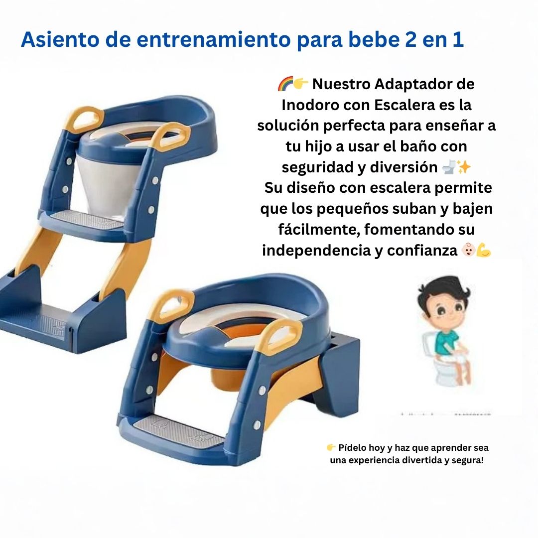 Asiento de entrenamiento para bebe 2 en 1, 💧