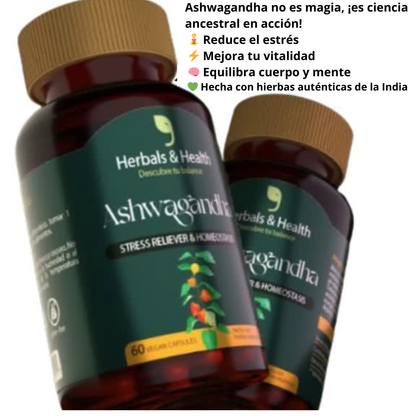 Ashwagandha: el Adaptogeno natural que te ayuda a equilibrar cuerpo y mente, reducir el estrés,  recuperar tu energía   energía,  100% natural