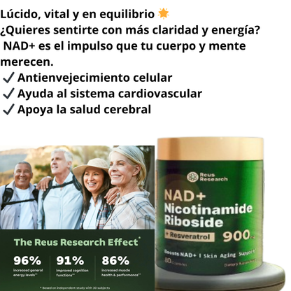 NAD+ Aliado para una mente despierta, un corazón fuerte, vida activa.