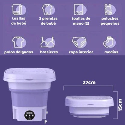 Lavadora Portátil Plegable que Cambiará tu Vida: Ideal para departamentos