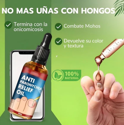 RELIEF OIL Anti Hongos. Con ingredientes naturales.