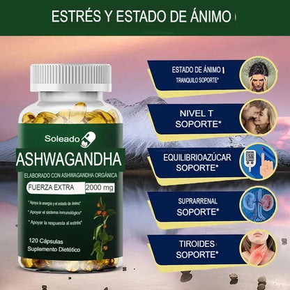 Ashwagandha: el Adaptogeno natural que te ayuda a equilibrar cuerpo y mente, reducir el estrés,  recuperar tu energía   energía,  100% natural